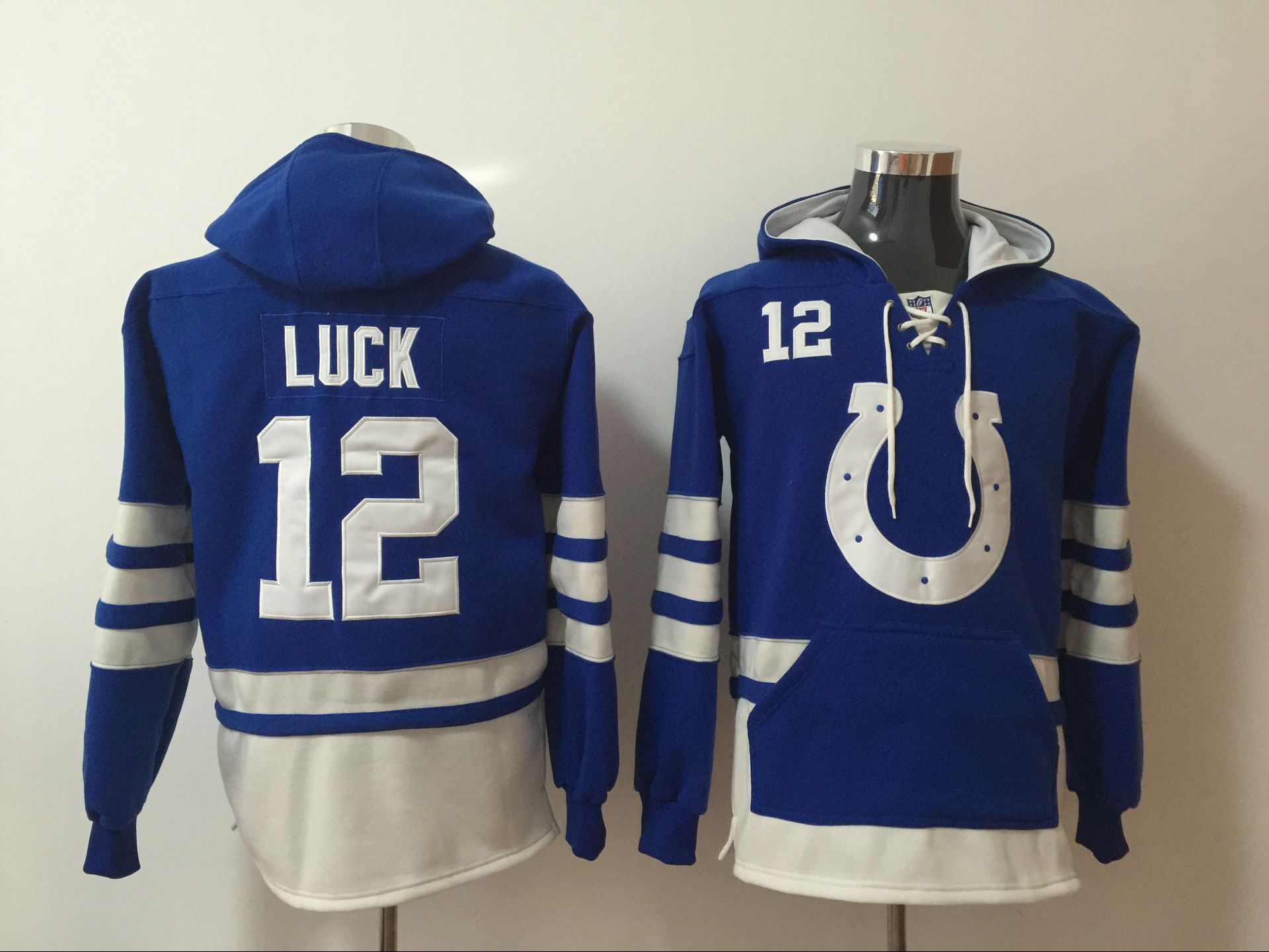 Men NFL Nike Indianapolis Colts #12 Luck blue Sweatshirts